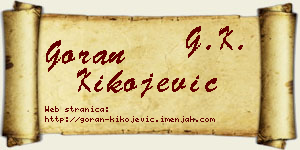 Goran Kikojević vizit kartica